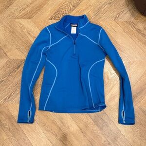 Patagonia Womens S 1 4 Zip Pullover Fleece Long Sleeve Thumbholes Polartec Sz S